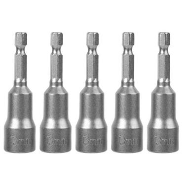 Imagem de YWBL-WH Adaptador de Aço para Ferramenta de Soquete Sextavado Magnético de 13 Mm, Conjunto de 5 Peças para Conexão Mecânica Com Barras de Aço Com Nervuras, Compatível Com Chaves de Fenda Elétricas