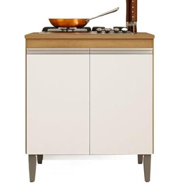 Imagem de Balcão para Cozinha de Cooktop 4 bocas e 5 bocas Amêndoa Branco