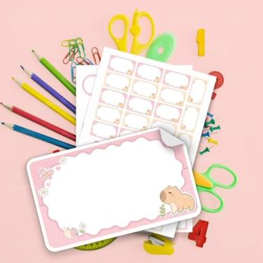 Imagem de Etiquetas Escolares Infantis 01 Tema Animais Capivara – Kit adesivo para identificação de cadernos, livros e lancheira