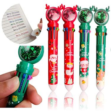 Imagem de Caneta esferográfica retrátil de 10 cores com tema marcadora multifuncional fofa escritório aniversário para adolescente