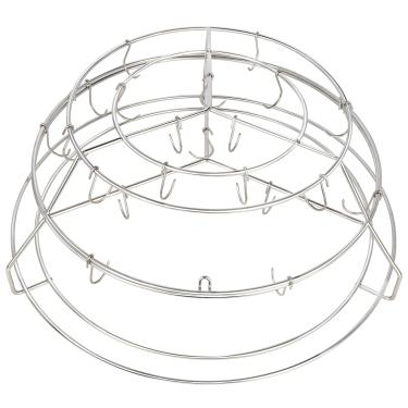 Imagem de Sistema de suspensão de costela de 3 camadas para Big Green Egg XL, para Kamado Joe Big, gancho de costela com ganchos de cozinha removíveis, kit de substituição de aço inoxidável 304, grades