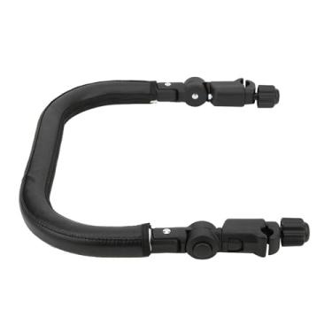 Imagem de Cryfokt Barra de Barriga para Carrinho de bebê, Apoio de Braço Ajustável Em Couro PU para Carrinho de Criança - Adequado para Crianças de 0 a 4 Anos - Preto (Apoios de braços universais (couro))