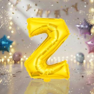 Imagem de Balões grandes de letra Z dourada de 81 cm, balões Zlphabet preenchidos com hélio para festas de aniversário e decorações de aniversário, suprimentos de decoração de festa de ouro grande