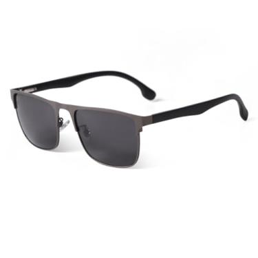 Imagem de HCHES Óculos de Sol Masculinos Retrô com Dobradiça de Mola, Polarizados, Proteção UV400, para Dirigir, Armação de Metal (3)