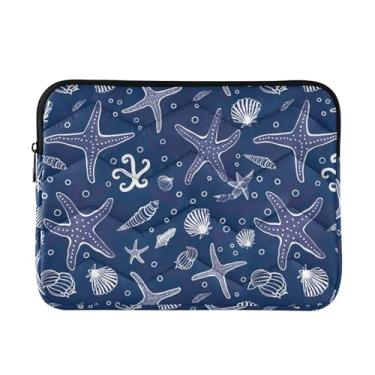 Imagem de Coikll Bolsa para laptop Starfish and Conch, capa protetora à prova de choque para notebook de 13 a 14 polegadas