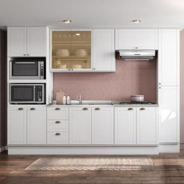 Imagem de Cozinha Completa Milla Look Armário E Balcão Branco Carraro - MÓVEIS C