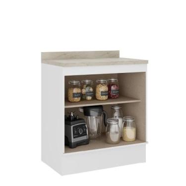 Imagem de Balcão Milla Mdf 2 Portas Branco 80cm Carraro - MÓVEIS CARRARO