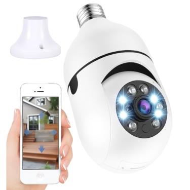 Imagem de Câmera Segurança Lâmpada Ip Wifi 360° Full HD Inteligente Giratória Visão Noturna Infravermelho 1080P Detecção De Movimento Bivolt