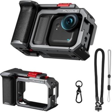 Imagem de Coyktonty Conjunto de suporte de alça de câmera, conjunto de gaiola de câmera para Insta360 Go Ultra com botão de obturador, cordão e gancho
