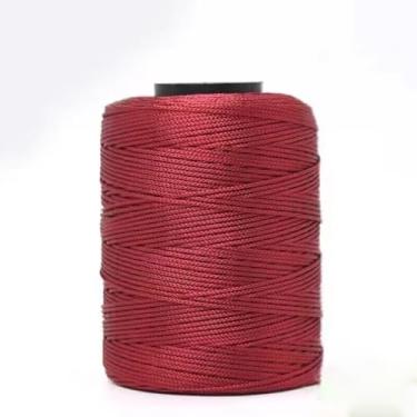Imagem de Fio de linho 100% nylon – 1 mm de diâmetro, 98,43 polegadas, perfeito para móveis domésticos, bolsas, couro, sofás, cortinas, jeans e mais vermelho