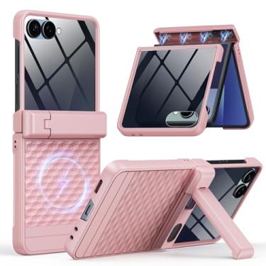 Imagem de HIERYQHE Capa magnética para Samsung Galaxy Z Flip 7 adequada para MagSafe [protetor de tela de privacidade embutido] [proteção de dobradiça][suporte] Capa de corpo inteiro de grau militar para Galaxy