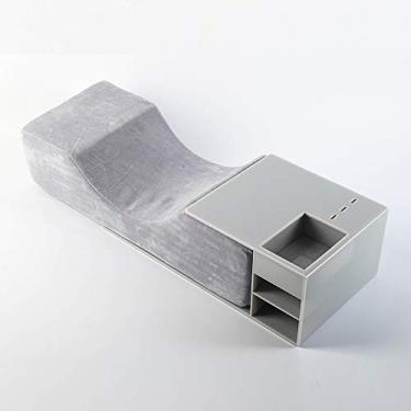 Imagem de Prateleira para almofada de cílios para extensão de cílios salão com capa de almofada de veludo, Cinza