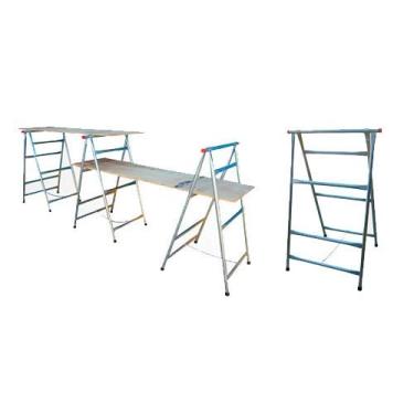 Imagem de Kit 2 Cavaletes Ferro Dobrável Construção c/Opção Altura 125x80cm