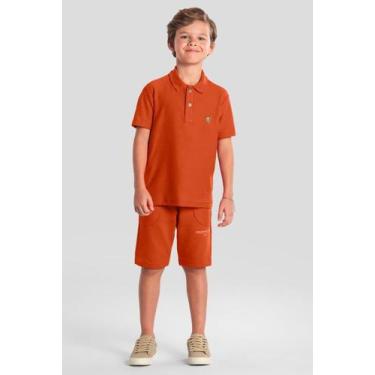 Imagem de Conjunto infantil menino com polo Mundi, 14, Laranja