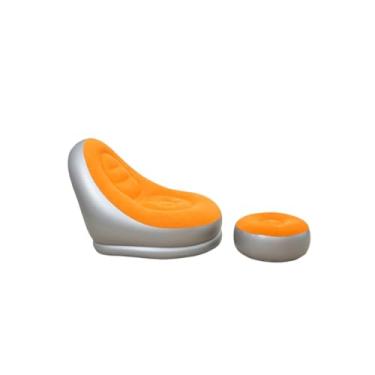 Imagem de Poltrona reclinável inflável a pé sofá portátil de duas peças cadeira lazer com bomba para varanda sala estar uso interno