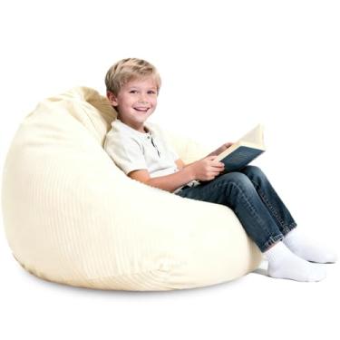 Imagem de Aucern Cadeira pufe de 1,5 m para adolescentes e adultos com enchimento de espuma de memória, poltrona pufe com capa de veludo cotelê macio, sofá macio, presente de aniversário para namorados e