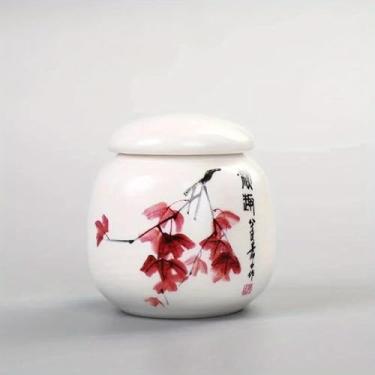 Imagem de Mini organizador de chá de cerâmica Tieguanyin, tanque de armazenamento de chá, portátil, selado, recipiente de café, tanques de armazenamento doméstico (C)