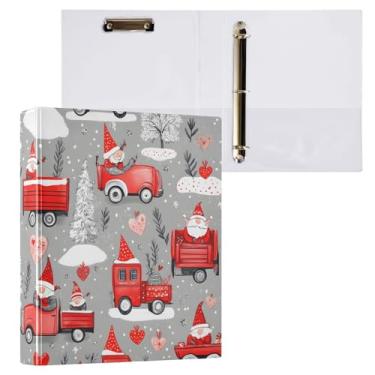 Imagem de Pasta de arquivo redonda de 3 anéis para fichários cinza para caminhão de Natal, 1 pacote