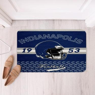 Imagem de Feelyou Tapetes de banheiro de microfibra para futebol americano 40,6 cm x 61 cm Indianapolis tapetes de banho antiderrapante futebol cidade acessórios de banheiro esportes jogos capacho macio
