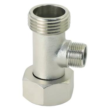 Imagem de Adaptador T para vaso sanitário - válvula de metal tipo T, 15/40.6 cm x 15/40.6 cm ou 7/20.6 cm x 7/20.3 cm x 3/20.3 cm, adaptador de 3 vias/conector de três vias, conector T de 3 vias para vaso