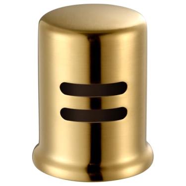 Imagem de Tampa de abertura de ar para lava-louças para cozinha, tampa de lacuna de ar de latão sólido com design de saia, substituição da tampa de ventilação de transbordamento da máquina de lavar louça, ouro