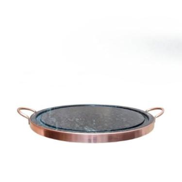 Imagem de Grelha Churrasqueira，Circular，Material de Pedra-SabãO，Adequado para Preparar Bifes, Carne Grelhada, HambúRgueres, Etc.