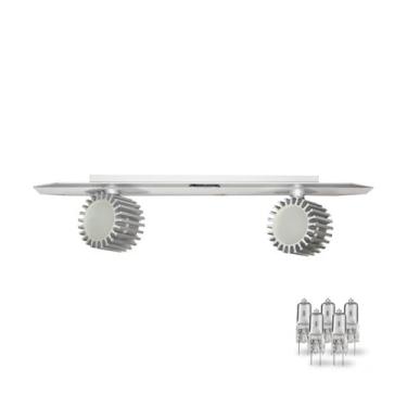 Imagem de Arandela Prata Retangular Taschibra para 2 Lâmpadas gy 6.35 220V