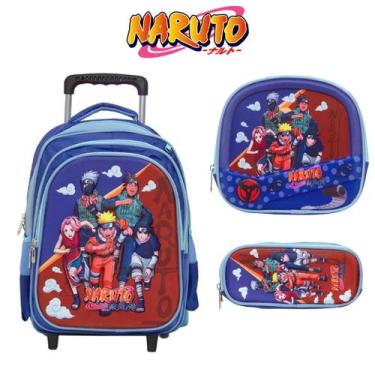 Imagem de Mochila Escolar Rodinha Naruto Juvenil Com Estojo Aulas - TOYS 2U