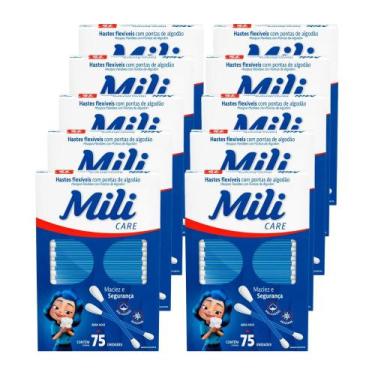 Imagem de KIT 10 UNIDADES - Cotonete Hastes Flexíveis (MILI) - Caixa com 75 Unid