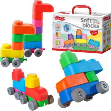 Imagem de Blocos de construção macios, terra distante para crianças de 1 a 3 ano