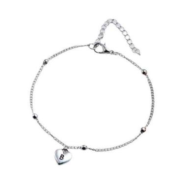 Imagem de Pingente De Coração Prateado Com Letra Inicial A-Z Para Mulheres, Joia