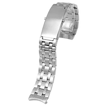 Imagem de Clouism Pulseira masculina de aço inoxidável prata 316L de 20 mm para Omega Seamaster 300 Speedmaster Planet Ocean Watch Band (9 prata planta, 18 mm)