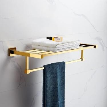 Imagem de Toalheiro de aço inoxidável engrossado, conjunto de ferragens de banheiro, toalheiro, dobrável, toalheiro, trilho, roupas, escorredor de roupas, conjunto de acessórios de banheiro