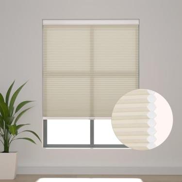 Imagem de Changshade Persianas sem fio Cellular Shades para janelas internas, persianas de favo de mel plissadas, filtragem de luz para quarto, banheiro, tamanho da persiana 127 cm de altura 71 cm de largura