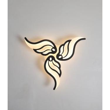 Imagem de Luminária de teto LED moderna e regulável com controle remoto para sala de estar, quarto e sala de jantar. Iluminação embutida para ambientes internos (preta, 3 lâmpadas).