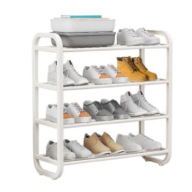 Imagem de Organizador de sapatos para espaços pequenos, sapateira empilhável,Suporte autônomo de 4 camadas para armazenamento de sapatos | Fácil de montar armazenamento de em pé para quarto de corredor