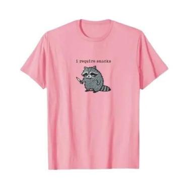 Imagem de Camiseta Gráfica De Lanche De Guaxinim Engraçada, Estampa De Animal Hu