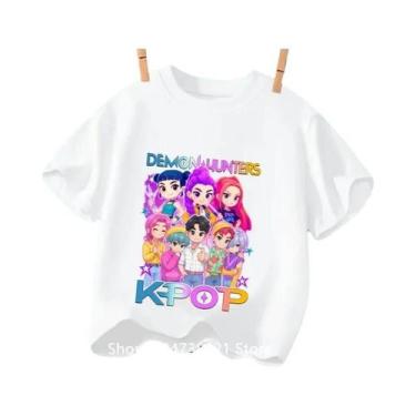 Imagem de Camiseta De Manga Curta Para Meninas Kpop Demon Hunter HuntrX Com Esta