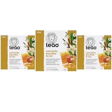 Imagem de Chá Leão Camomila, Baunilha e Mel 3 Caixas 30 Sachês