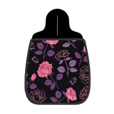 Imagem de Lixeira De Carro Organizador Lixinhocar Rosas Rosa Fundo Preto