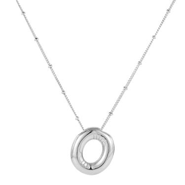 Imagem de Colar com letras, balão banhado a prata, personalizado, com pingente de alfabeto, colar inicial, joia de presente para mulheres (O)