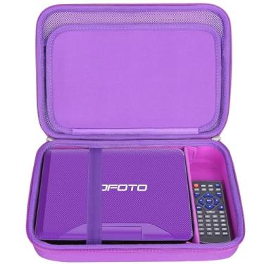 Imagem de Mchoi Capa rígida de transporte compatível com leitor de DVD portátil de 9,5 polegadas pofoto para crianças e carros, apenas capa, roxo
