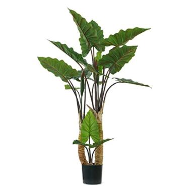 Imagem de Plantas falsas planta artificial moderna simples plantas artificiais árvore vaso arco-íris taro ramo ornamentos de árvores falsas para decoração de casa decoração de jardim plantas artificiais