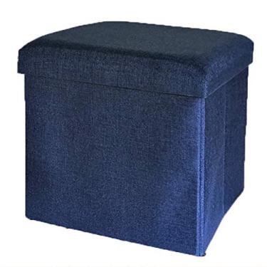 Imagem de YTGDBDG Apoio para os pés de armazenamento, bancos de cubos, caixas de armazenamento dobráveis, banquinhos para pés, banquinhos para pés, caixa de armazenamento de linho dobrável - Mesa lateral com