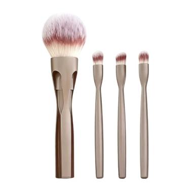 Imagem de Kit De Pincéis De Maquiagem - 4 em 1 Cerdas Sintéticas Portátil,Pincel Para Sombra Pó E Base Maquiagem Rosto,Para Mulheres Adolescentes Iniciantes Presente Aniversário Casamento Viagem