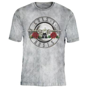 Imagem de Camiseta de Banda Guns N Roses Preto ou Cinza Estonado Estampa Oficial-Unissex