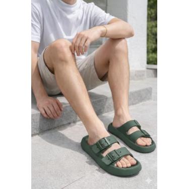 Imagem de Sandália Chinelo Nuvem Anatômica Birken com Tira Dupla, Conforto Leve e Macia, Preta, Estilo Casual (Verde, BR, Adulto, Faixa Numérico, 40, 41)