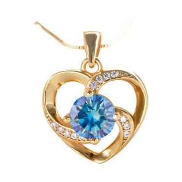 Imagem de Colar Feminino Banhado a Ouro Com Pingente De Coração De Moissanite 1C