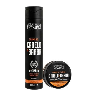 Imagem de Kit Shampoo E Pomada Modeladora Cabelo E Barba Masculino Oxigreen 300ml 65g Bio Extratus