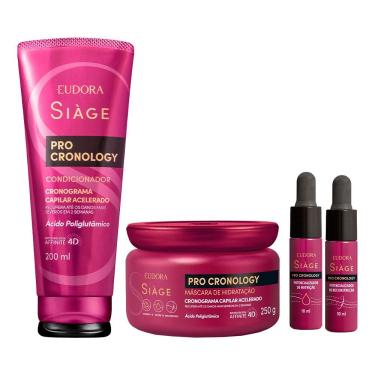 Imagem de Kit Condicionador Máscara E Potencializadores Cronograma Capilar Pro Cronology Eudora Siàge
